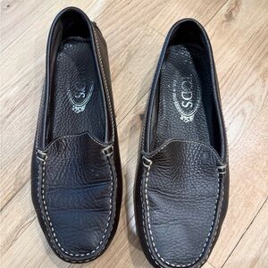 Tod's Dark Brown Leather Driving Loafers